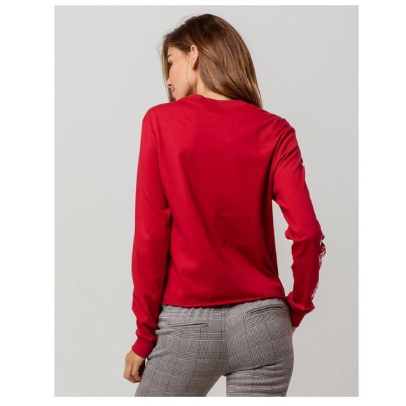 VANS NWOT Red Crossed Sticks Womens Tee L - Picture 2 of 7